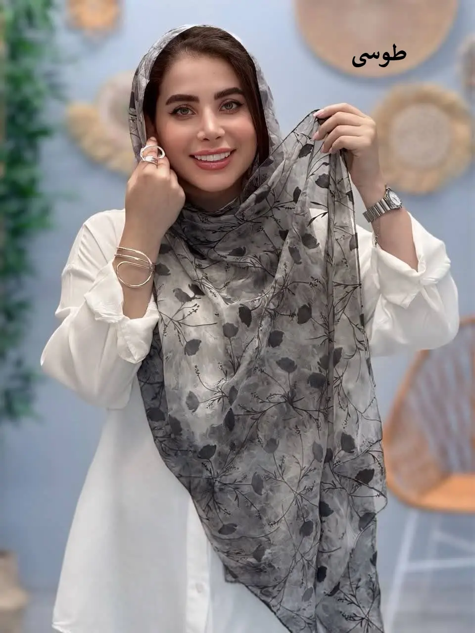 3457-شال حریر مخملی